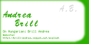 andrea brill business card